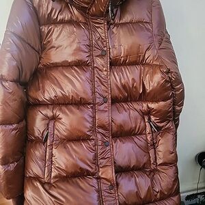 BCBGMaxAzria Shiny Brown Puffer Jacket